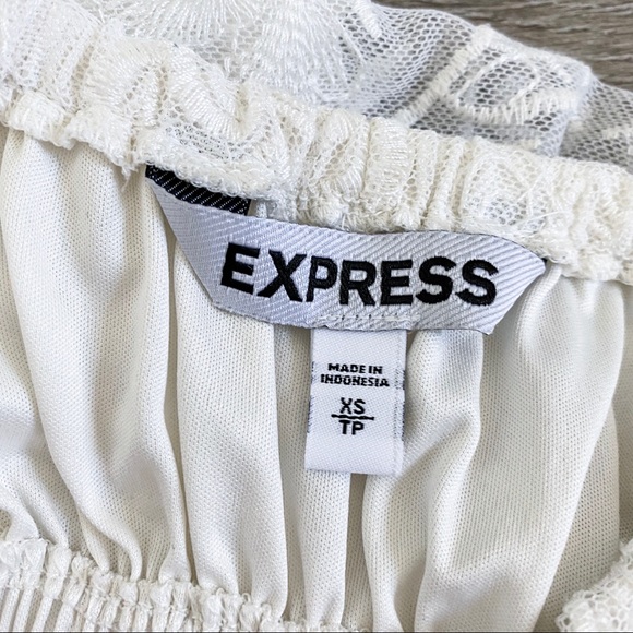 White Lace Strapless Dress - Picture 3 of 4